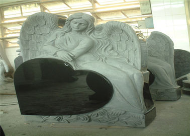Chine Pierres tombales en forme de coeur de granit de gravure, pierres commémoratives faites sur commande découpées d'ange fournisseur