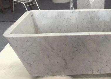 Chine Baquet en pierre naturel adapté aux besoins du client, Bath de marbre blanc avec les veines grises fournisseur