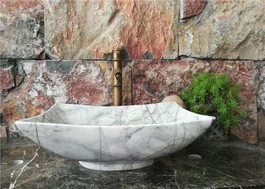 Chine Évier de marbre polygonal de salle de bains, éviers en pierre naturels de navire pour la salle de bains fournisseur
