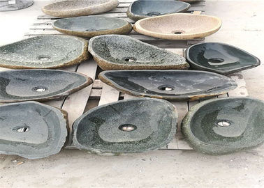 Chine Taille adaptée aux besoins du client par matériel vert variable en pierre naturel extérieur de pierre de caillou d'évier fournisseur