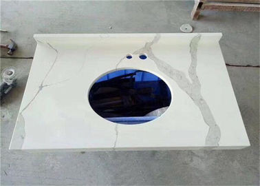 Chine Dessus préfabriqués de vanité de salle de bains de pierre de quartz de Calacatta pour la construction individuelle fournisseur