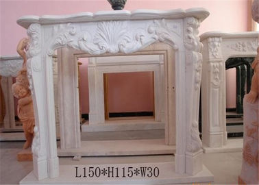 Chine Bordure adaptée aux besoins du client de cheminée de marbre de taille avec la conception découpée de fleur fournisseur