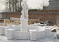 Pierre de aménagement décorative de luxe pour la fontaine de marbre blanche découpée par main de jardin de villa fournisseur