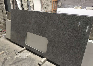 Chine Nettoyage facile supérieur de barre en pierre préfabriquée de partie supérieure du comptoir de granit de gris argenté fournisseur