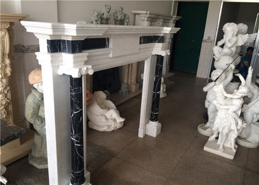 Chine Aspect élégant de colonne de marbre de cheminée de couleur blanche naturelle simple de bordure fournisseur