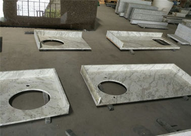 Chine Dessus préfabriqués de vanité de salle de bains de granit blanc d'Andromeda d'appartement avec le bord plat fournisseur