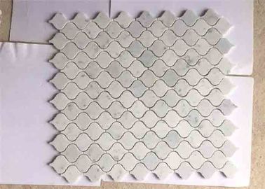 Chine 12&quot; » surface polie blanche de Carrare de mosaïque du marbre X24 de lanterne en pierre de tuile fournisseur