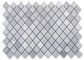 Surface polie par diamant en pierre de marbre blanc rhomboïde de tuile de mosaïque de forme fournisseur